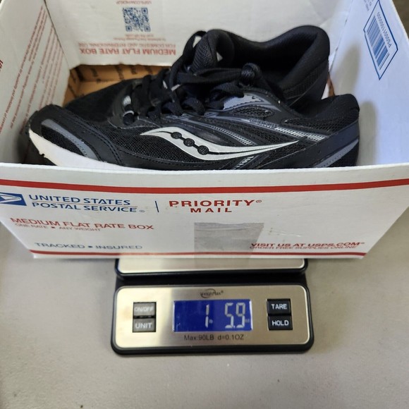 Saucony Womens Cohesion 13 Running Shoes Size 7.5 Black White Lace Up Sporty EUC - Picture 9 of 10